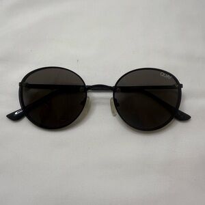 Quay Australia x Elle Ferguson Farrah Round Black Sunglasses